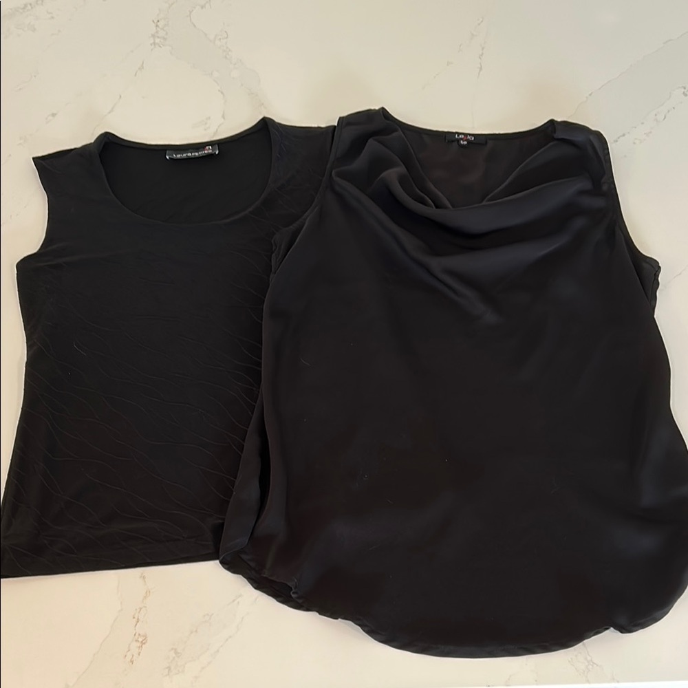 Bundle of Black Sleeveless Shell Tops Size Laura Petite/Lela Small